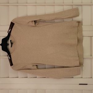 Ralph Lauren Beige Long Sleeve Top with Brown Accents